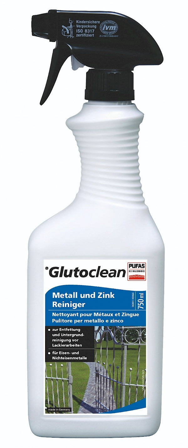 Glutoclean Edelstahlpflege/-reiniger für Metall – Flüssigkeit, Sprühflasche – 750 ml