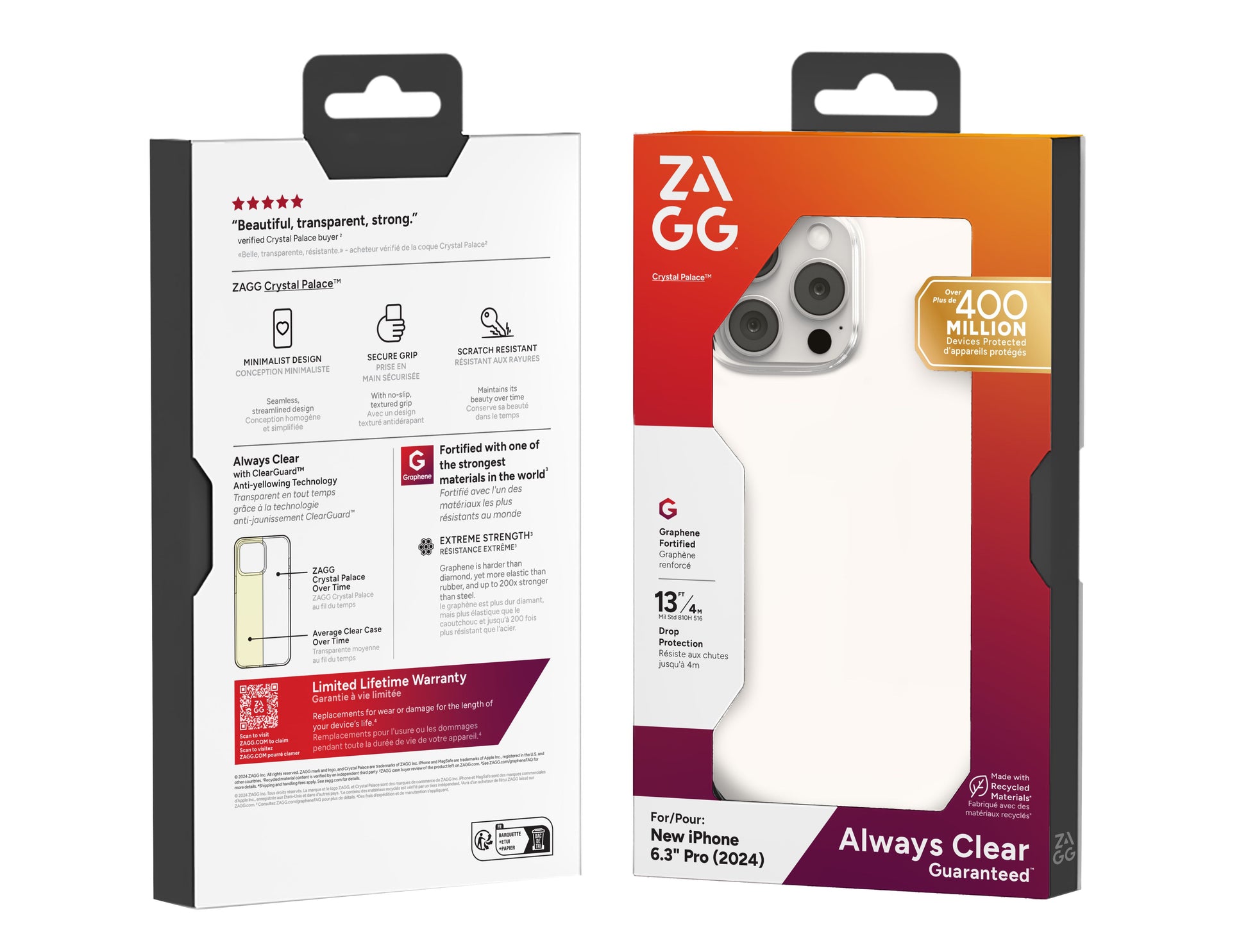 ZAGG Backcover Crystal Palace – für Apple iPhone 16 Pro – transparent
