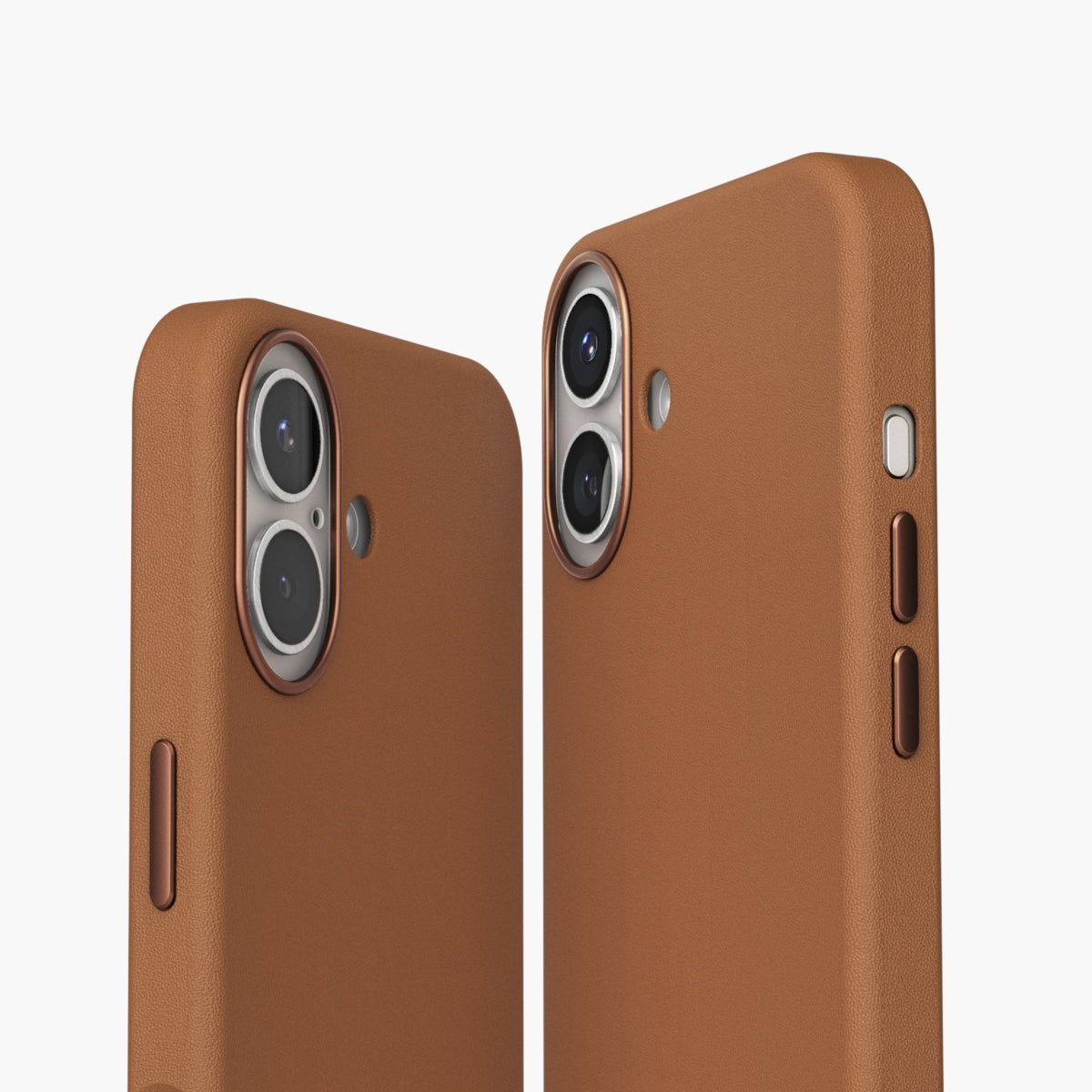 Vonmählen Like Leather Backcover – für Apple iPhone 16, MagSafe, Veganes Leder + Mikrofaser, Braun