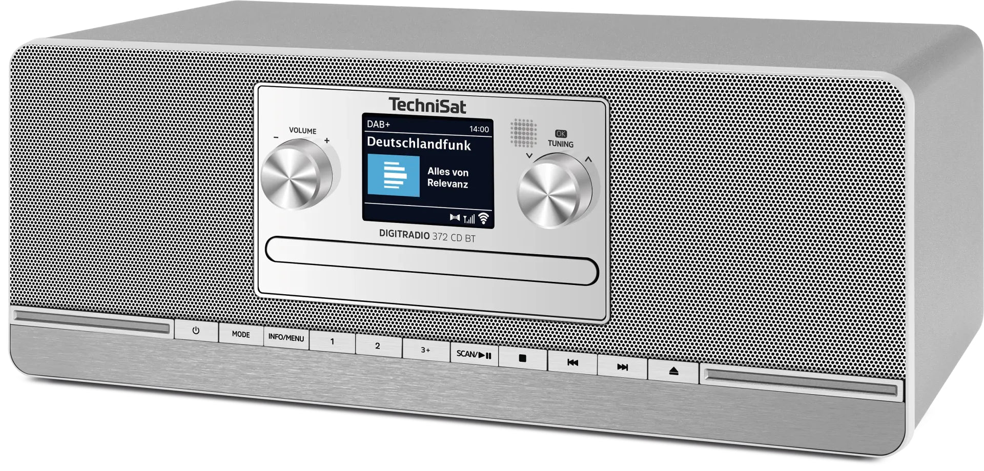 TechniSat DigitRadio 372 CD BT – DAB+/UKW-Tischradio, Bluetooth – Silber