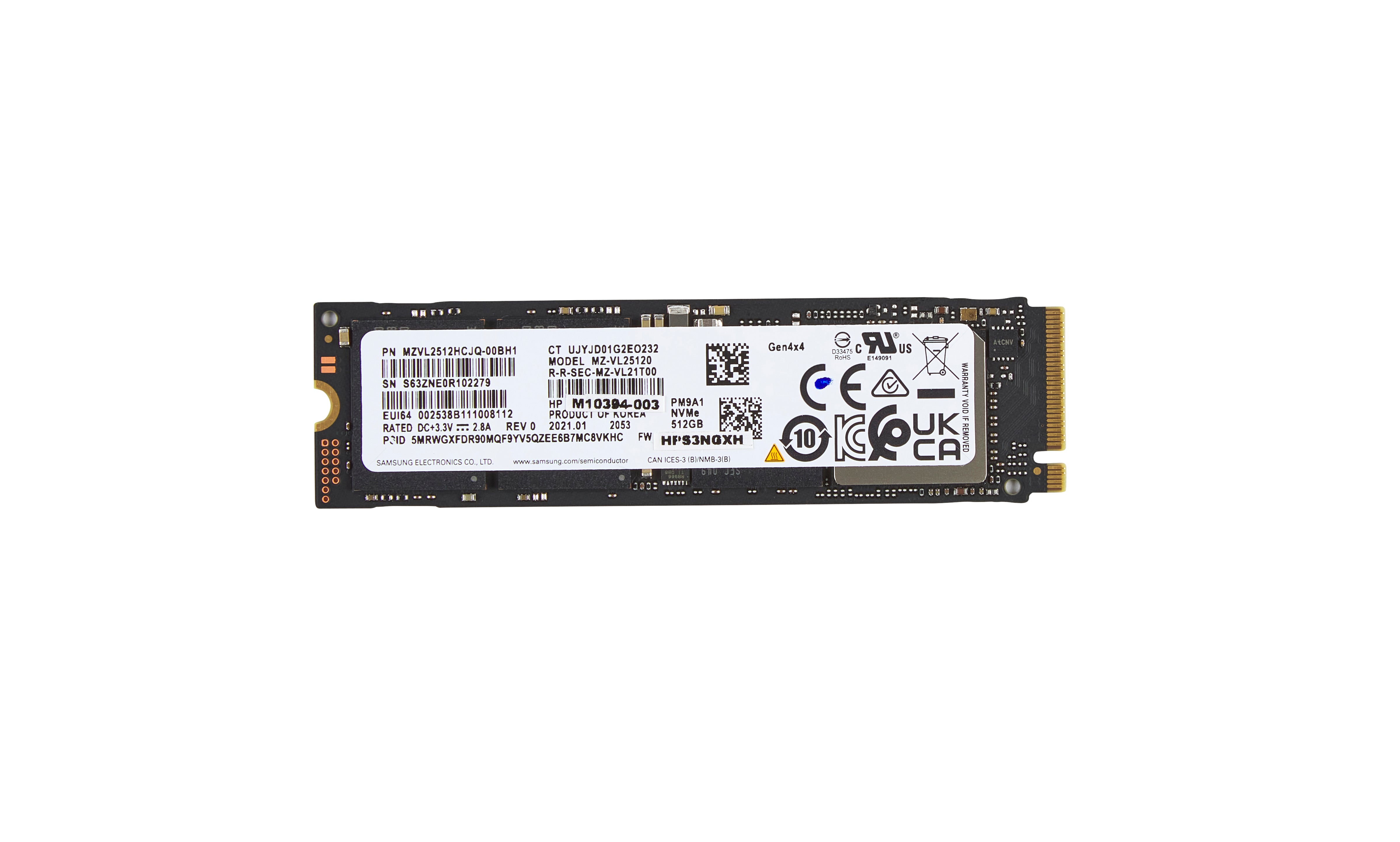 HP SSD – 512 GB, PCIe 4.0 ×4 NVMe