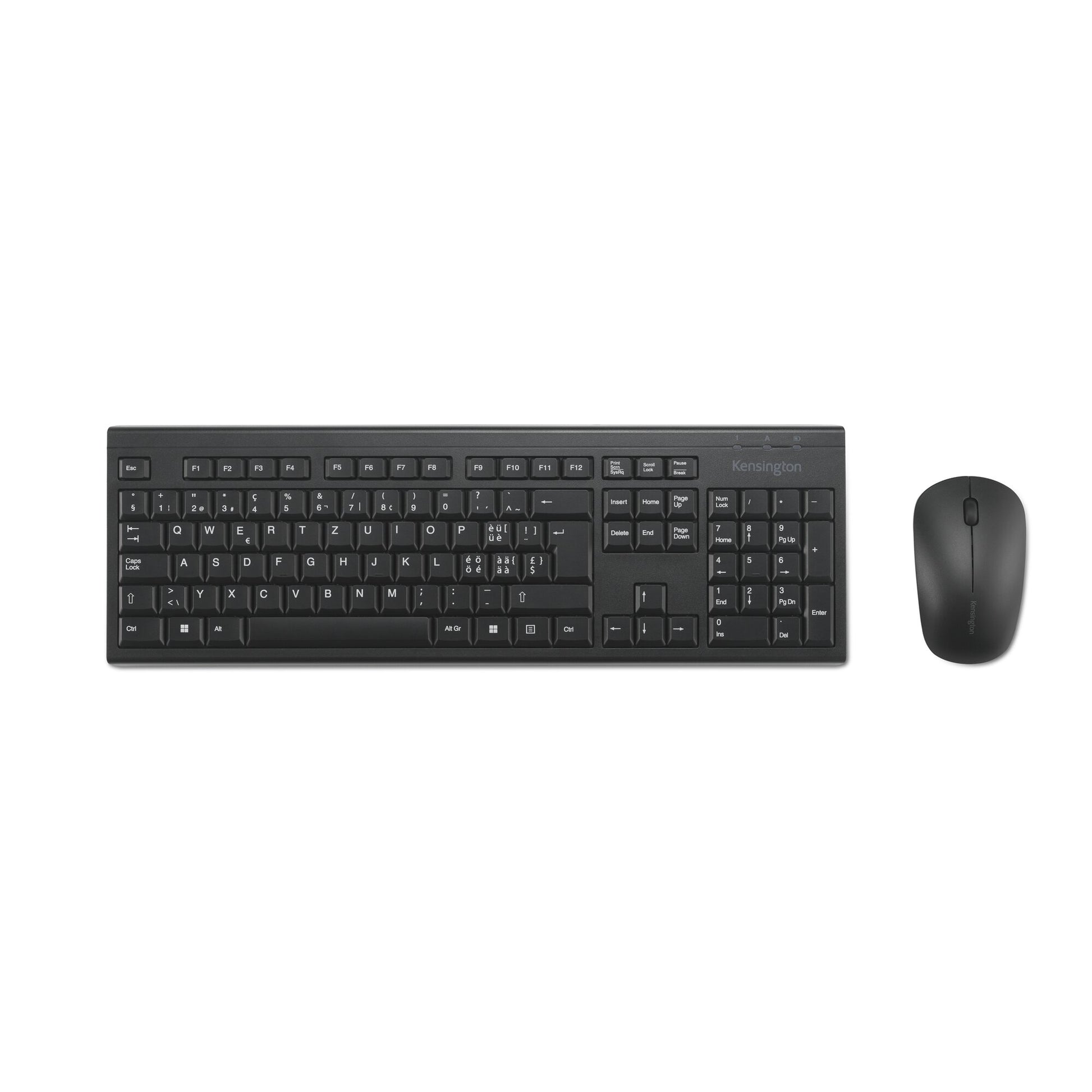 Kensington KM150 EQ – Tastatur-Maus-Set – 2,4 GHz USB-A (Nano-Empfänger) – QWERTZ (CH) – Schwarz