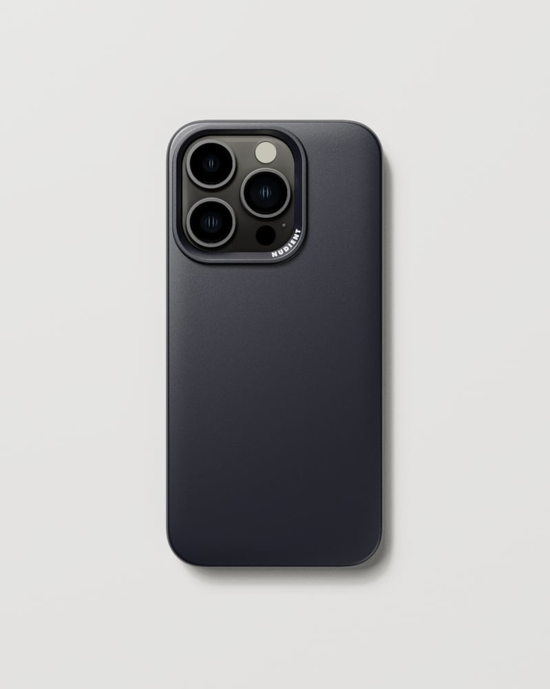 NUDIENT Thin Case – Backcover – für Apple iPhone 15 Pro, MagSafe, Recycling-Kunststoff, Midwinter Blue