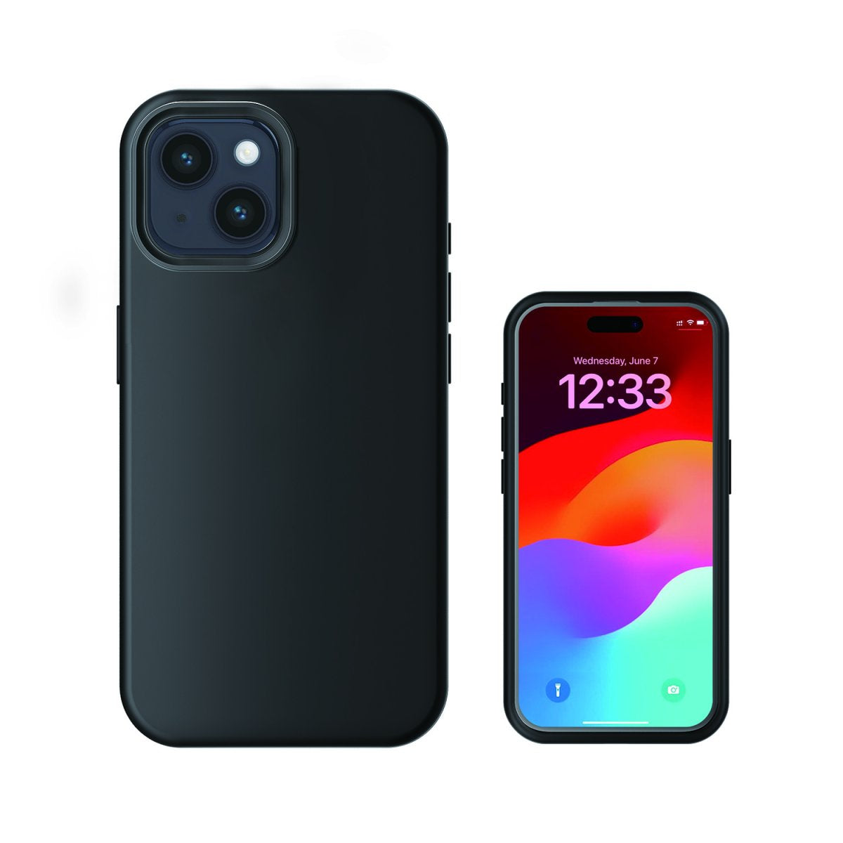 4smarts Silicone Cupertino Ultimag Backcover – für Apple iPhone 15, MagSafe, Mikrofaser+Silikon, Schwarz