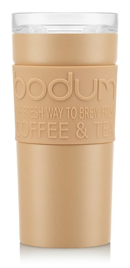 Bodum Thermobecher 11093-500PS-10 – 350 ml, Ø 8,1 cm, H 17,6 cm, Kunststoff/Edelstahl, Vanille, mit Deckel, do