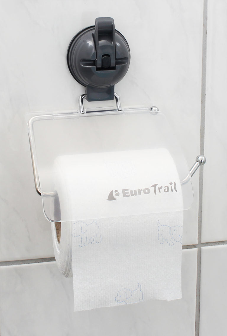 Eurotrail Toilettenpapierhalter – ABS, Anthrazit, wandmontiert, klebend, mit Saugnapf, 21 × 16 cm