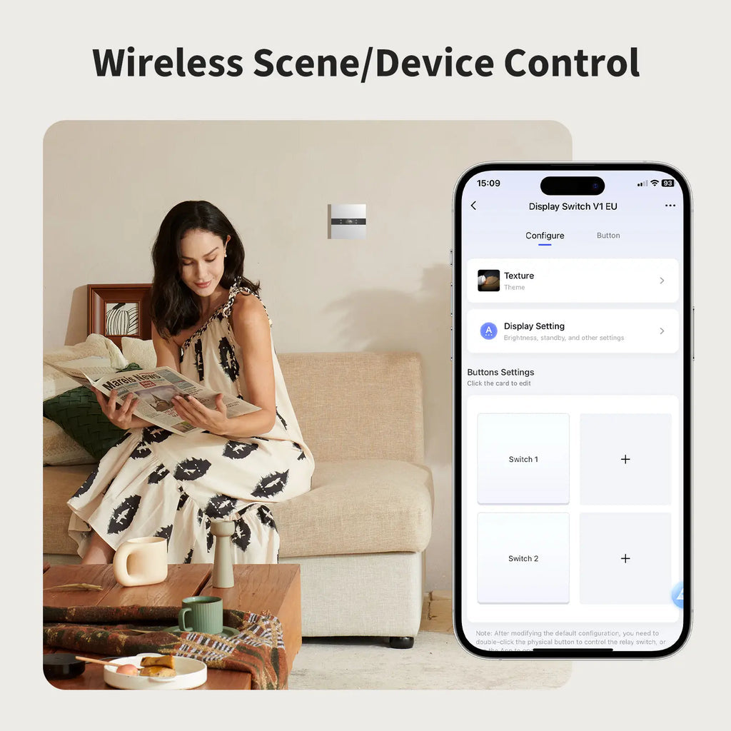 Aqara Display Switch V1 – Smart Display – 2,1" Display, Touchscreen – für Aqara, Apple HomeKit, Amazon Alexa