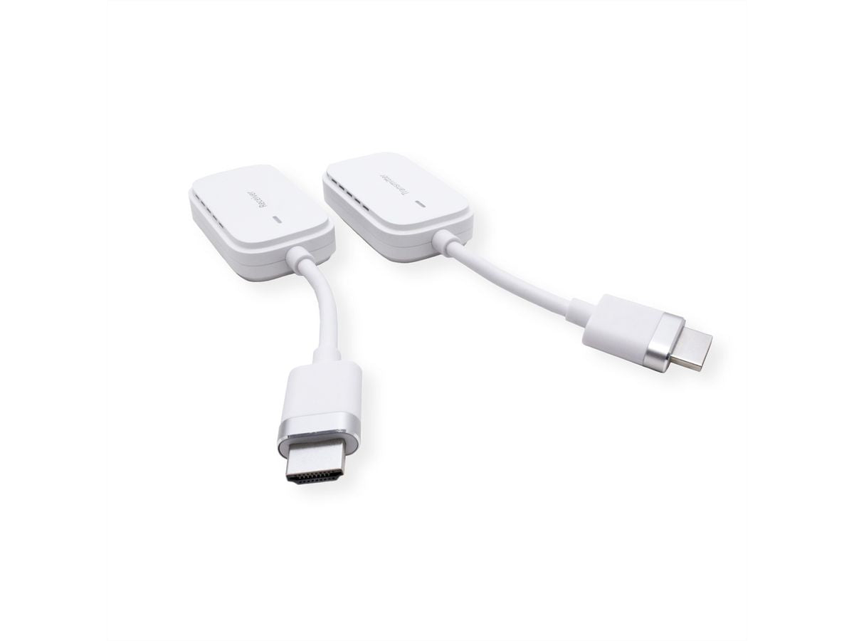 VALUE Wireless HDMI Extender-Set, 1× HDMI In / 1× HDMI Out, 1080p@60 Hz, 20 m, 3D, Verschlüsselt, Weiss