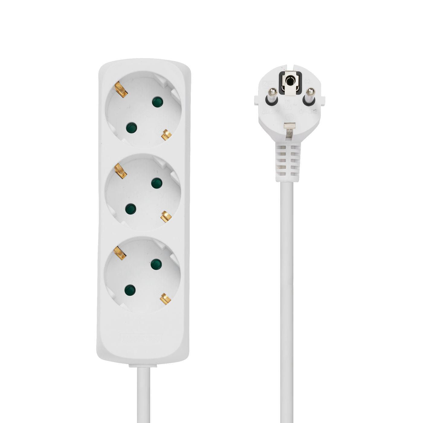 Microconnect Steckdosenleiste – 3× Schuko (Typ F), 1,8 m, ohne Schalter, mit Kinderschutz, weiss