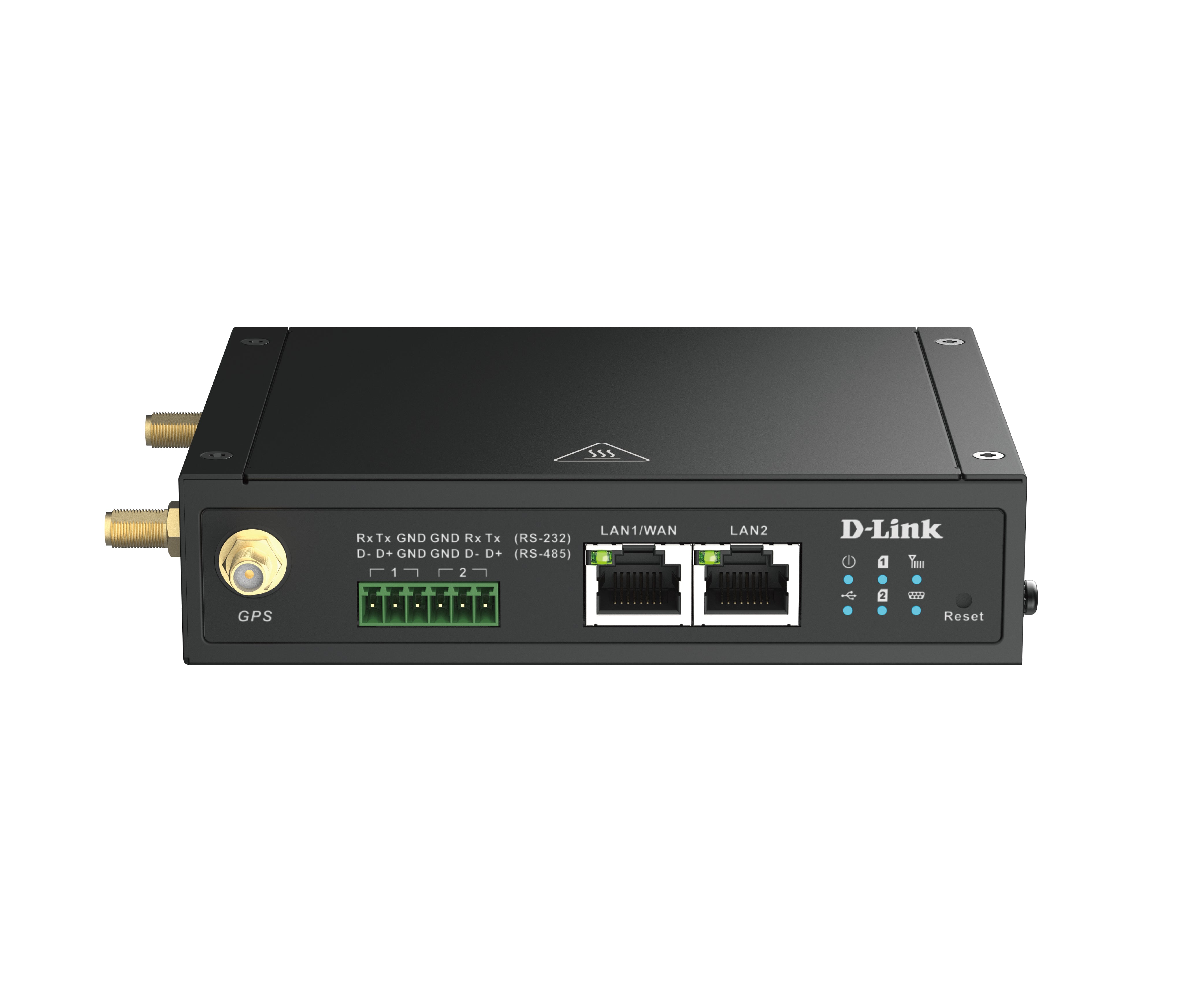 D-Link DOM-530-TSO – 4G (LTE) Router, Dual-SIM, 2× RJ-45, 3× Externe Antennen (SMA), MicroSD-Slot