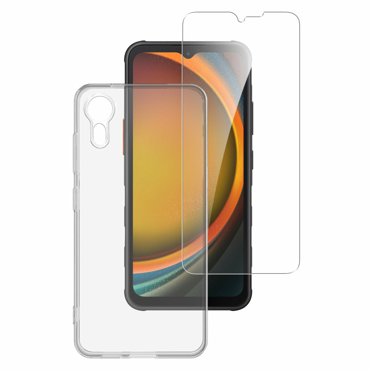 4smarts Backcover – für Samsung Galaxy XCover 7, Transparent, Displayschutz enthalten, stossfest, kratzresistent