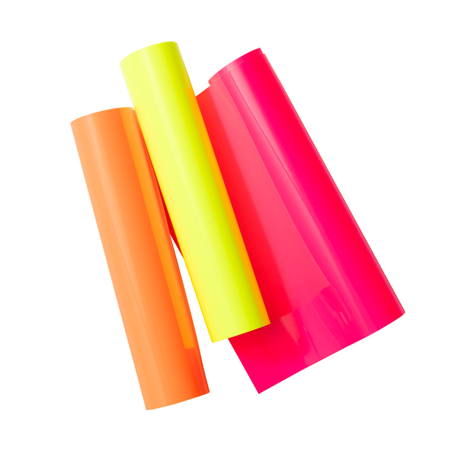 Cricut Aufbügelfolie – 3 Stück – Neonpink, Neongelb und Neonorange – 241 × 305 mm – für Cricut Joy Xtra