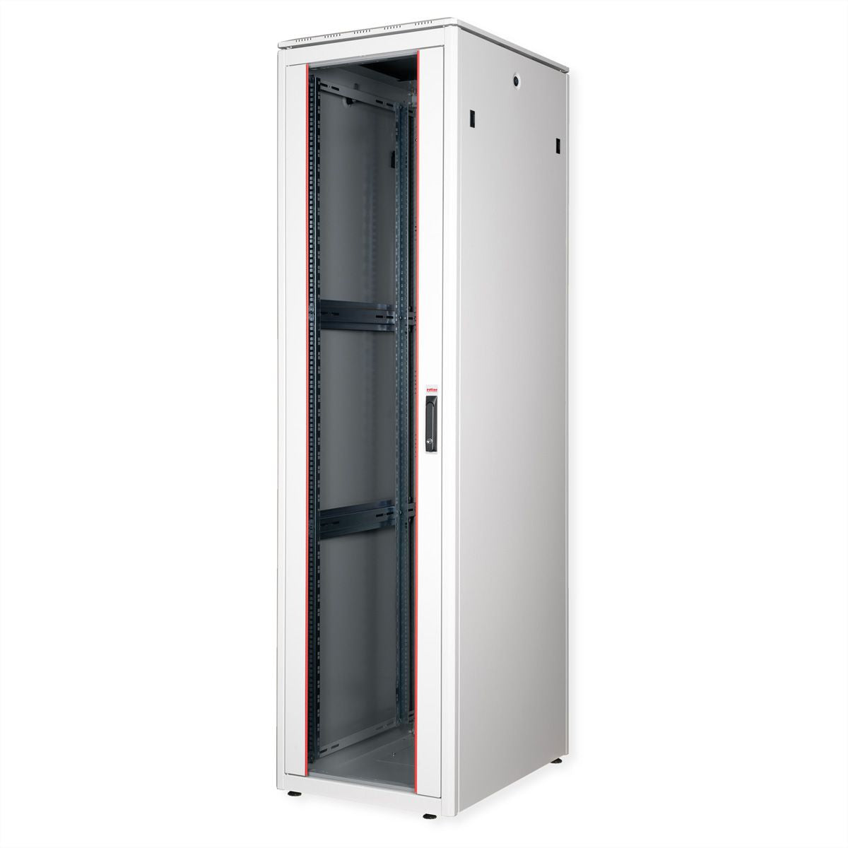 ROLINE Pro – 19" Netzwerkschrank 47U, IP20, abschliessbar, 600 × 800 × 2276 mm, lichtgrau, Stahl
