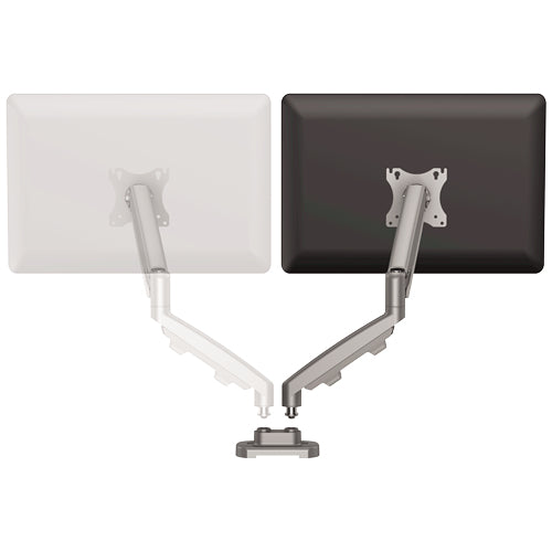 Fellowes Eppa – Monitorarm, Dual, bis 39", 8 kg, höhenverstellbar, silber
