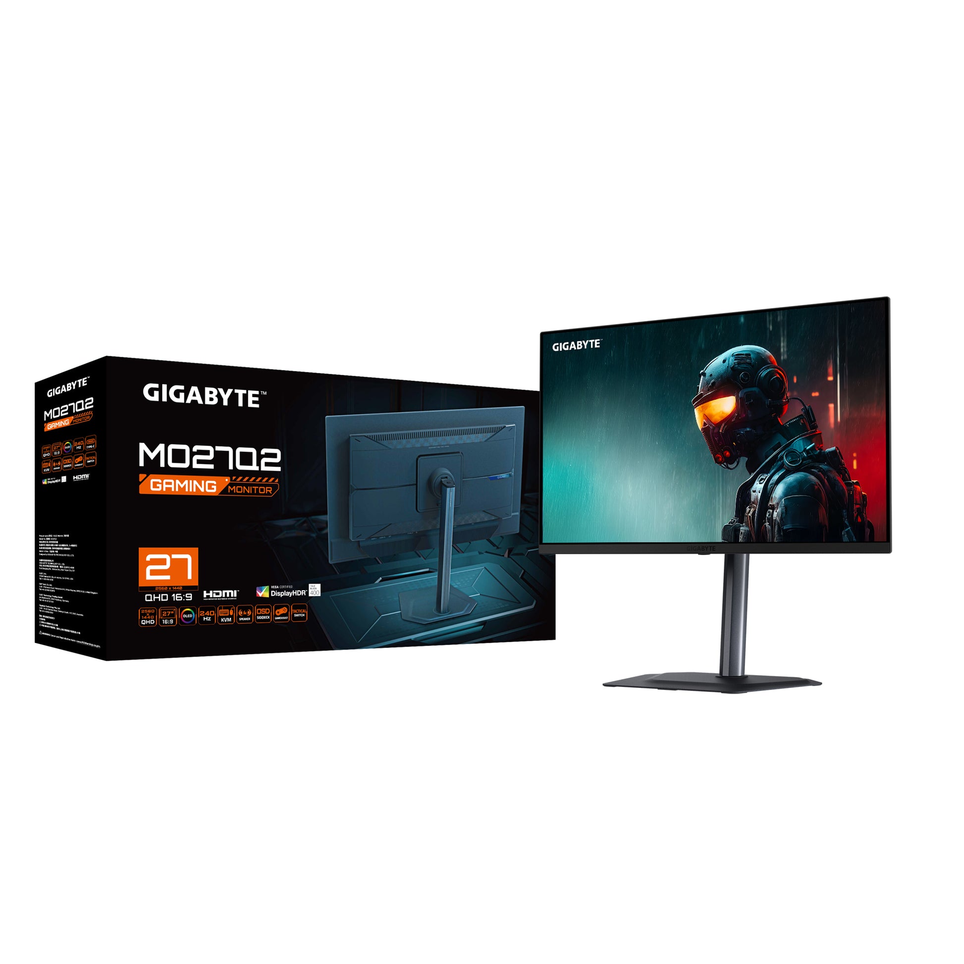 GIGABYTE MO27Q2 – Monitor, 27", 2560 × 1440 (WQHD), OLED, 240 Hz, 250 cd/m²