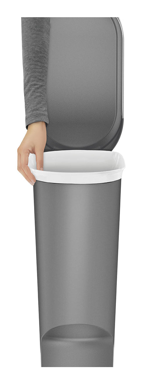 Simplehuman Treteimer CW1391 – 40 l – Kunststoff, Oval – Grau