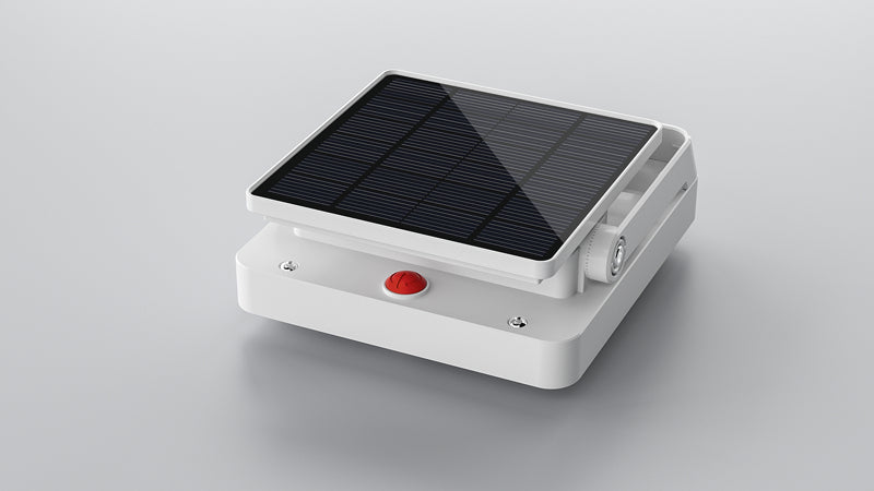 Steffen Aussenwandleuchte – 4000 K – IP65 – Solarbetrieb – mit Bewegungsmelder – Weiss, Aluminium, Stahl