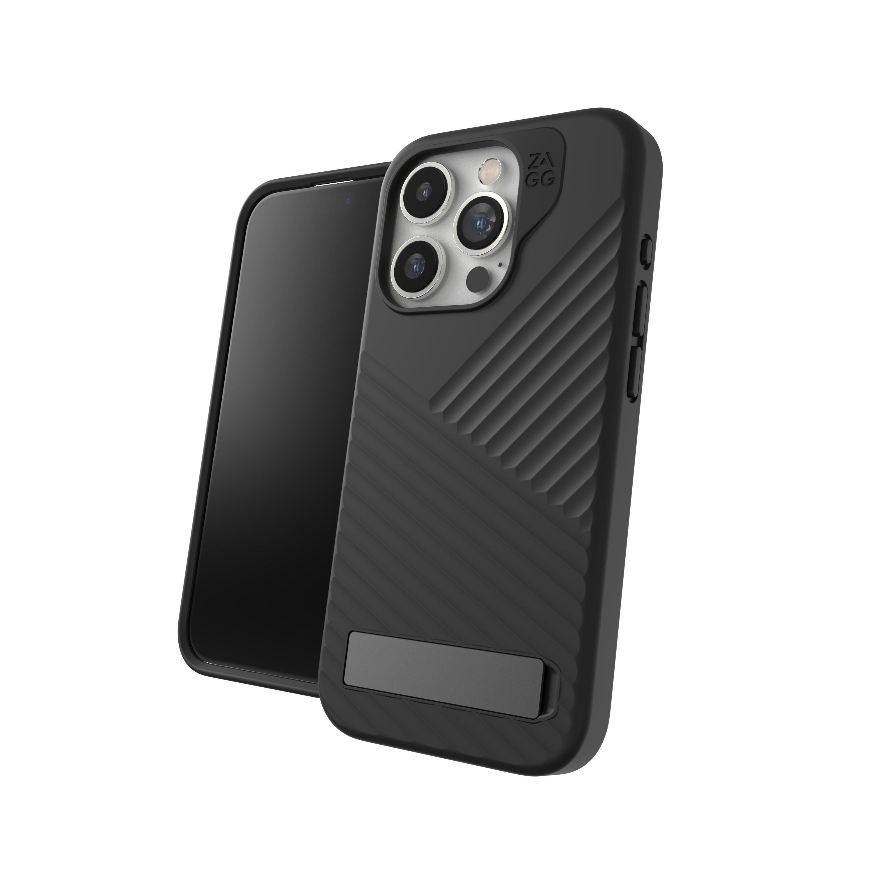 ZAGG Denali Snap Backcover – für Apple iPhone 15 Pro, mit Ständer, Graphen, Schwarz, bis 5 m sturzsicher