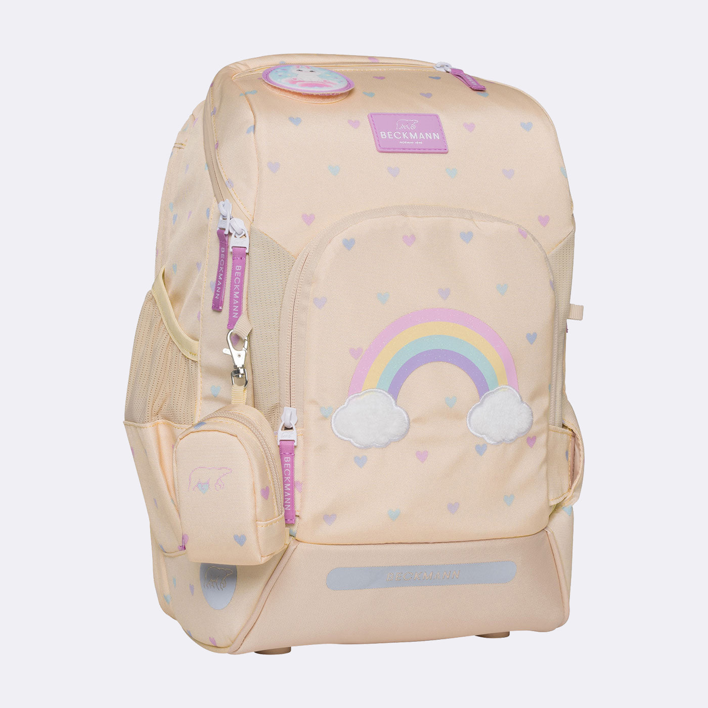 Beckmann Schulrucksack Active Air FLX – 6-teilig, Yellow Heart – 26,0×39,0×22,0 cm – recycelter Bestandteil