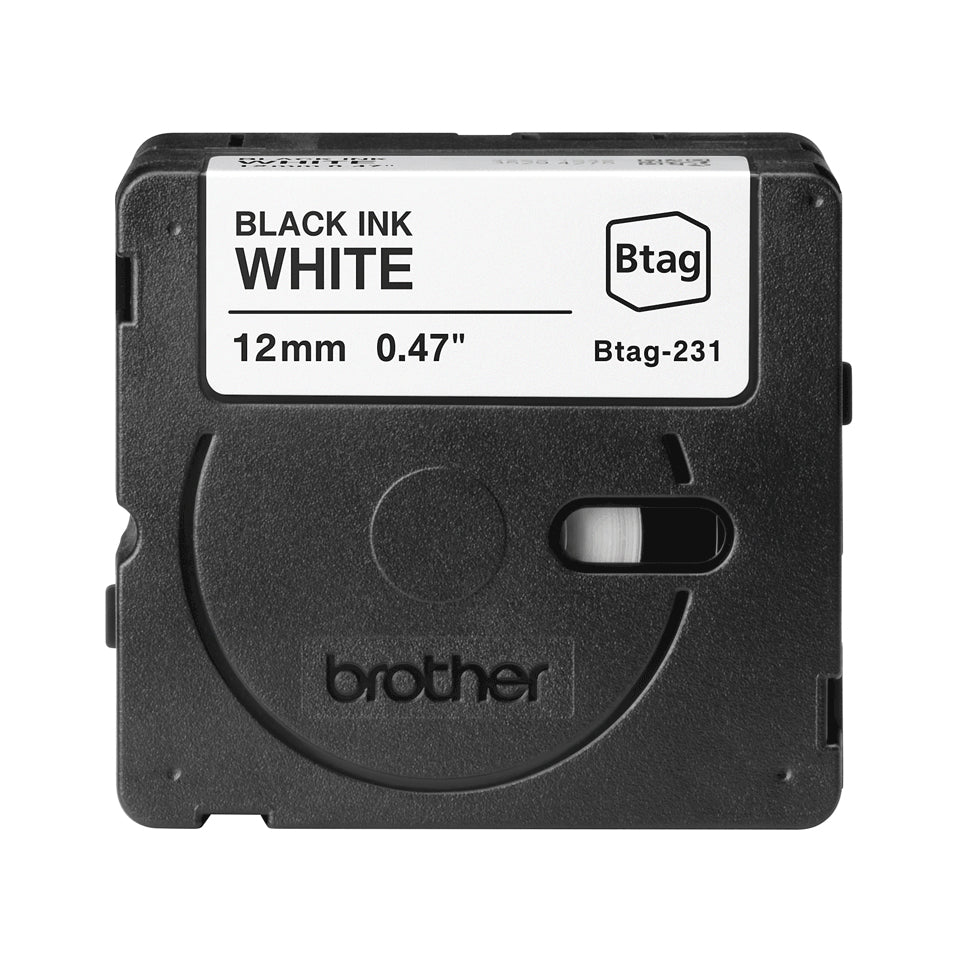 Brother Schriftband – 12 mm × 4 m, weiss, schwarz