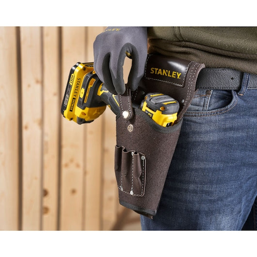 Stanley Rolletui/Gürteltasche – mit Haken, 1 Fach, schwarz, B 60 × H 320 × T 160 mm, für Schraubendreher