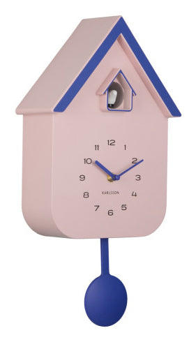 Karlsson Kuckucksuhr Dupla Color – 21,5 × 41 × 8,5 cm, rosa, Kunststoff