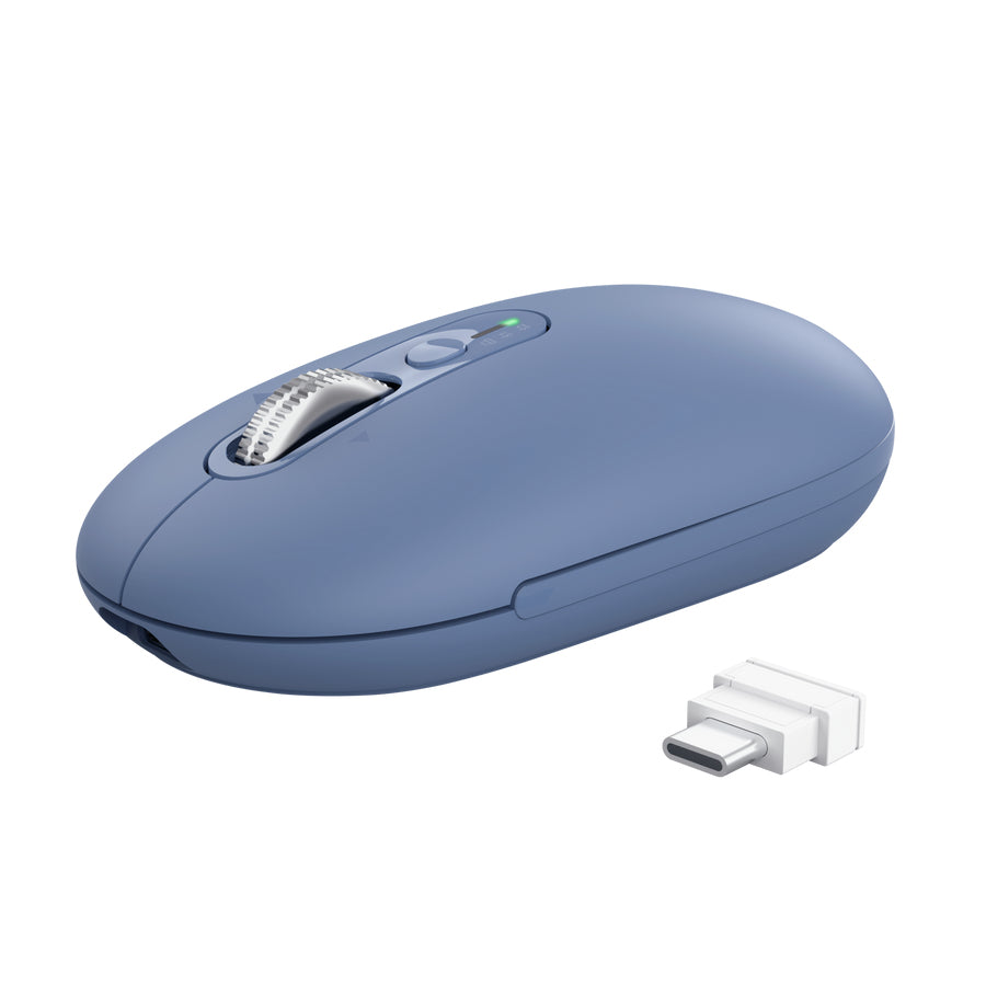 Trust Seron Slim Multi – Maus – Kabellos (Bluetooth/2,4 GHz), 3200 DPI, beidhändig, Blau
