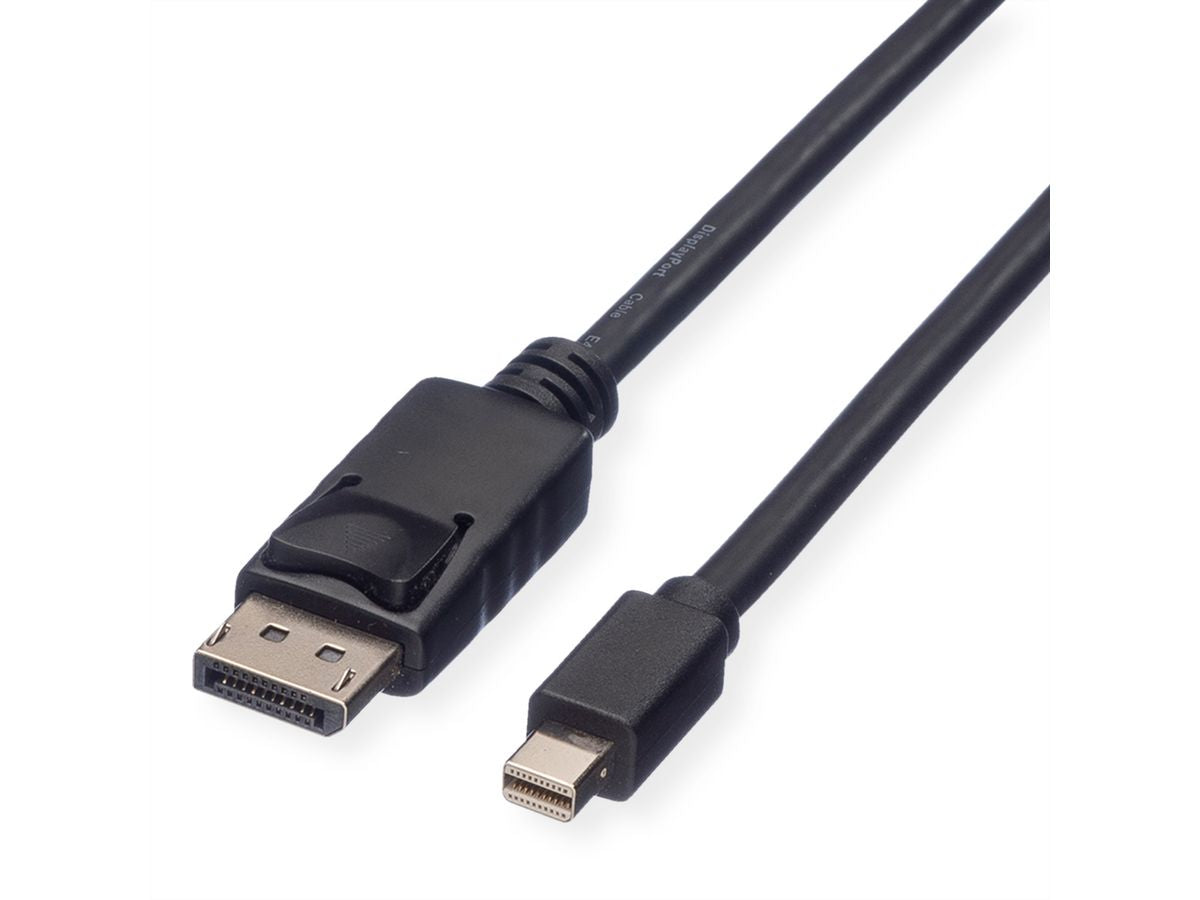 ROLINE GREEN Mini DisplayPort auf DisplayPort Kabel DP 1.2 4K 60 Hz – 2 m – für Ultrabooks, Notebooks, PCs