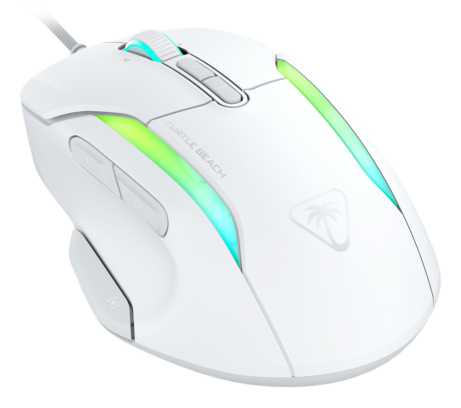 Turtle Beach Kone II Gaming-Maus – kabelgebunden, 1'000 Hz, 7 Tasten, für Rechtshänder, RGB-Beleuchtung, weiss