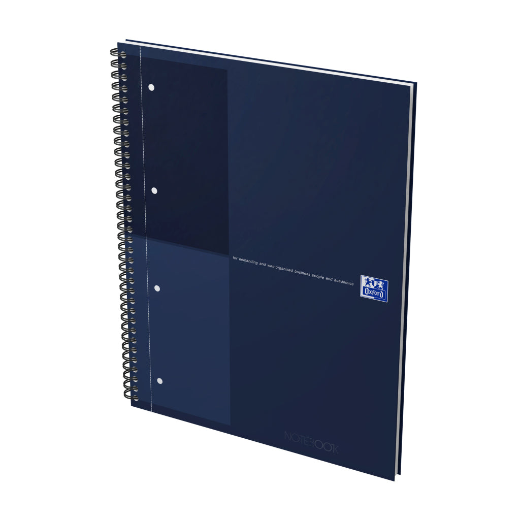 Oxford Collegeblock – A4+ – 80 Blatt – 80 g/m² – Doppelspirale, mikroperforiert, Kopfzeile – Dunkelblau