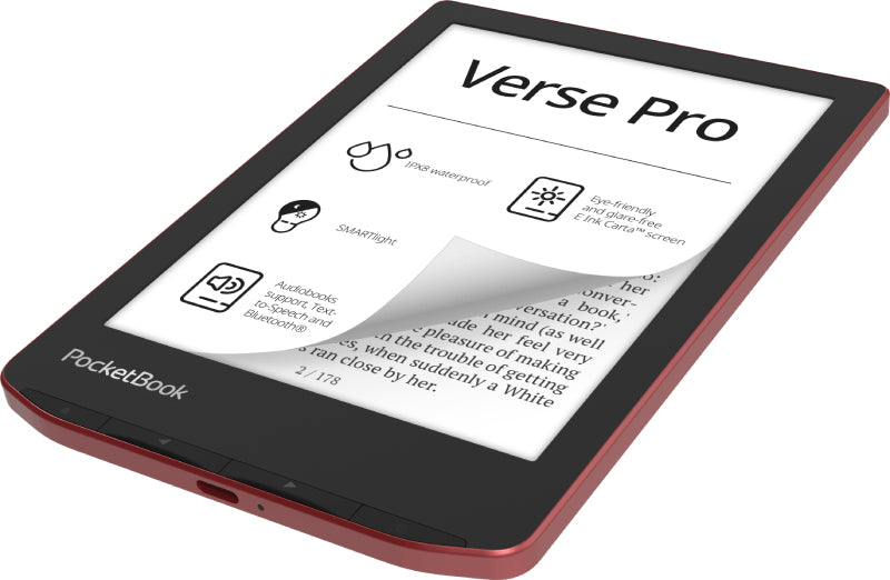 PocketBook Verse Pro – 6" E-Ink Carta, 16 GB, Rot