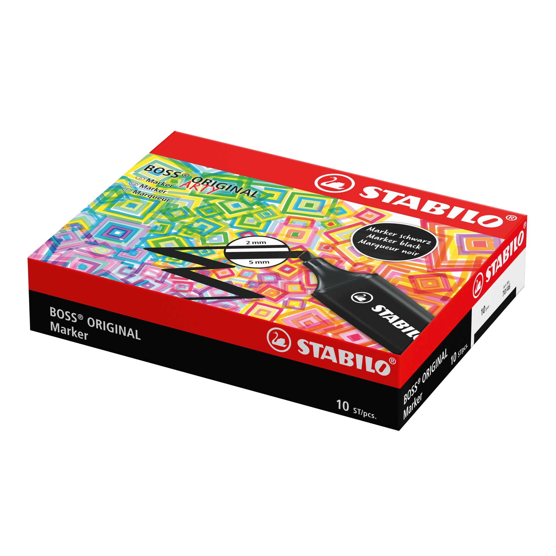 STABILO BOSS Original Textmarker Schwarz – Keilspitze, 2–5 mm, nachfüllbar