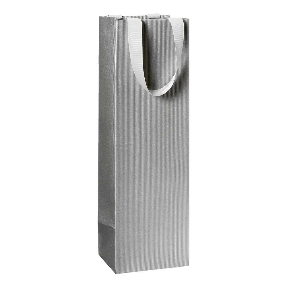 Stewo Geschenktasche Silber – 110 × 360 × 105 mm – Euroloch-Aufhänger, FSC MIX 70% – 1 Stk.