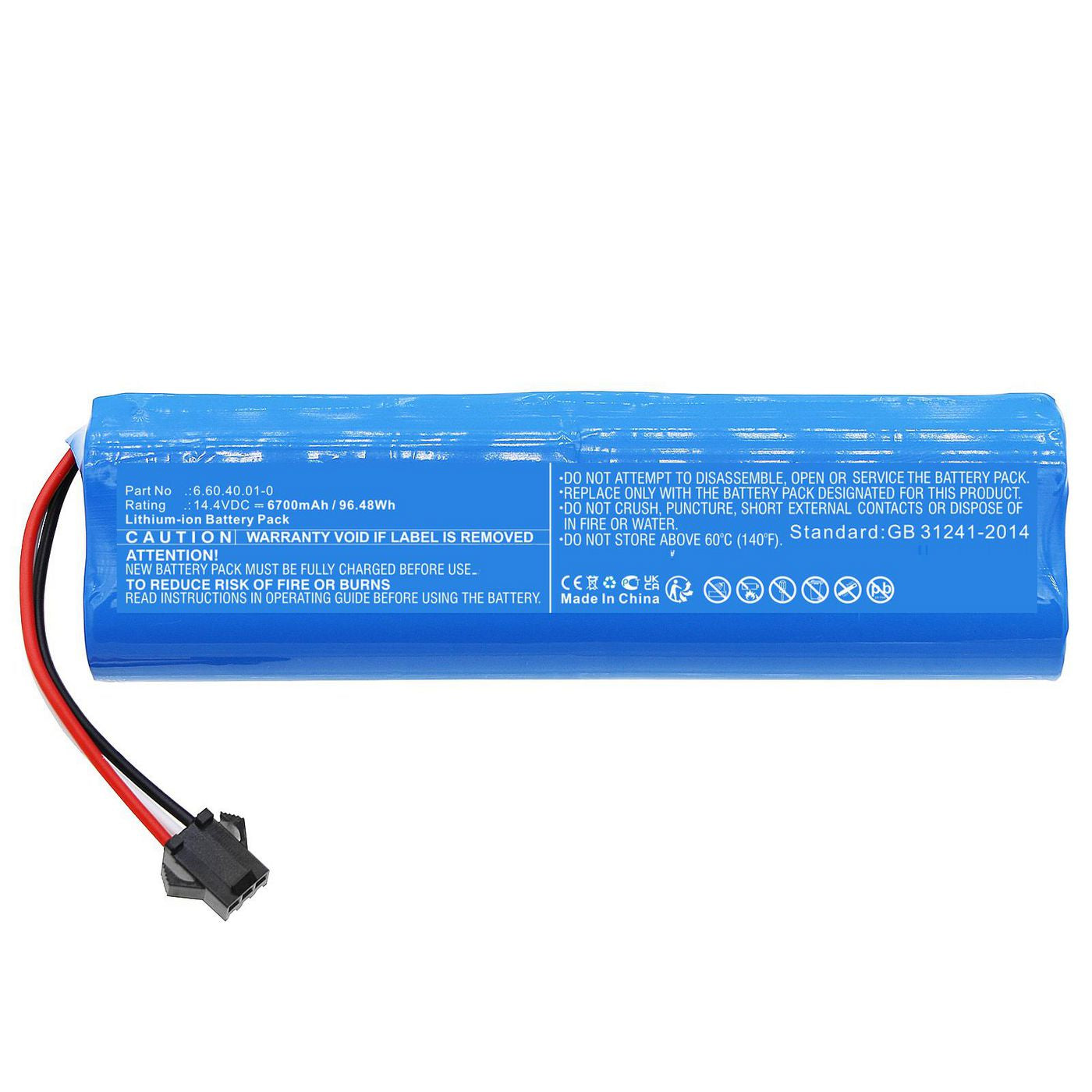 CoreParts Akku 14,4 V 6700 mAh 96,48 Wh Li-Ion – für Blaupunkt Staubsauger