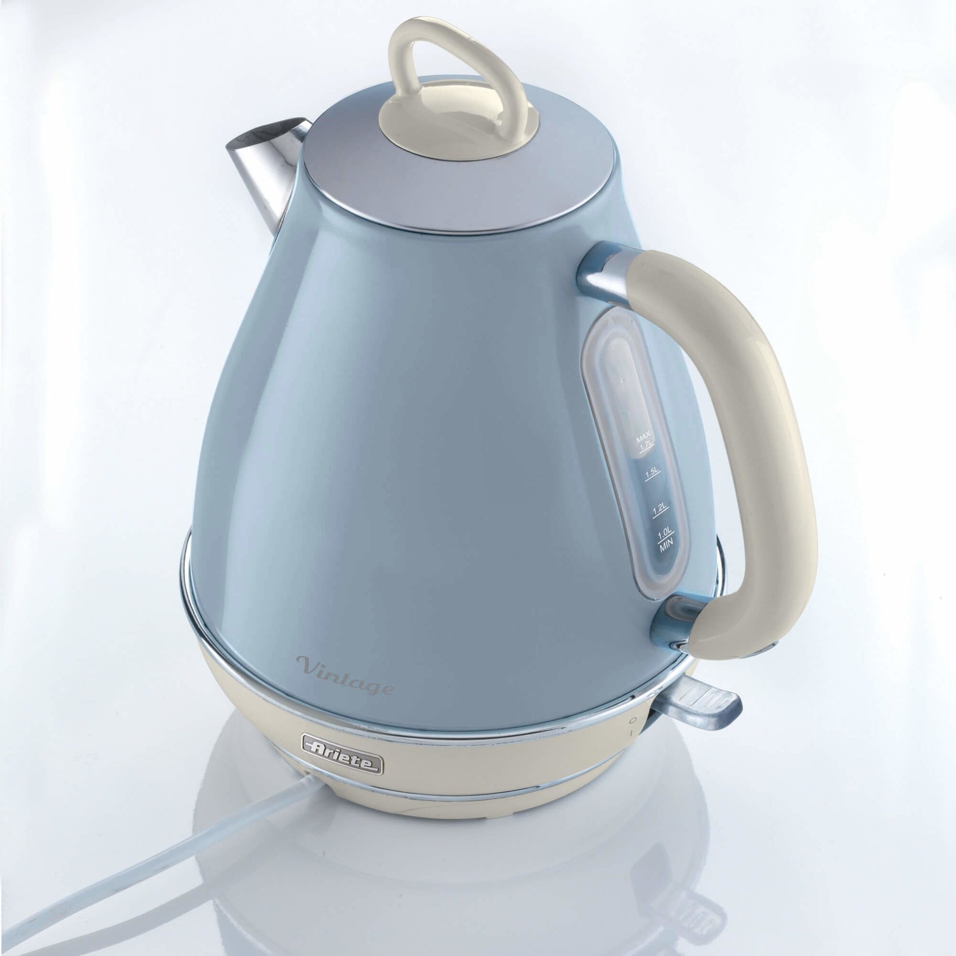 Ariete Wasserkocher – 1,7 l, Edelstahl, Blau, 2869/05
