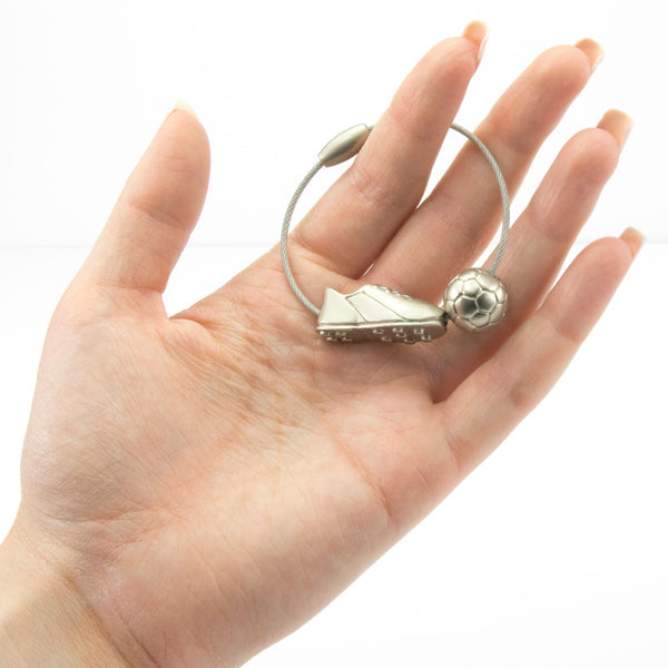 TROIKA Schlüsselanhänger Fussball – Emaille, Metall, Silber, 52 × 52 × 12 mm, 6er-Pack