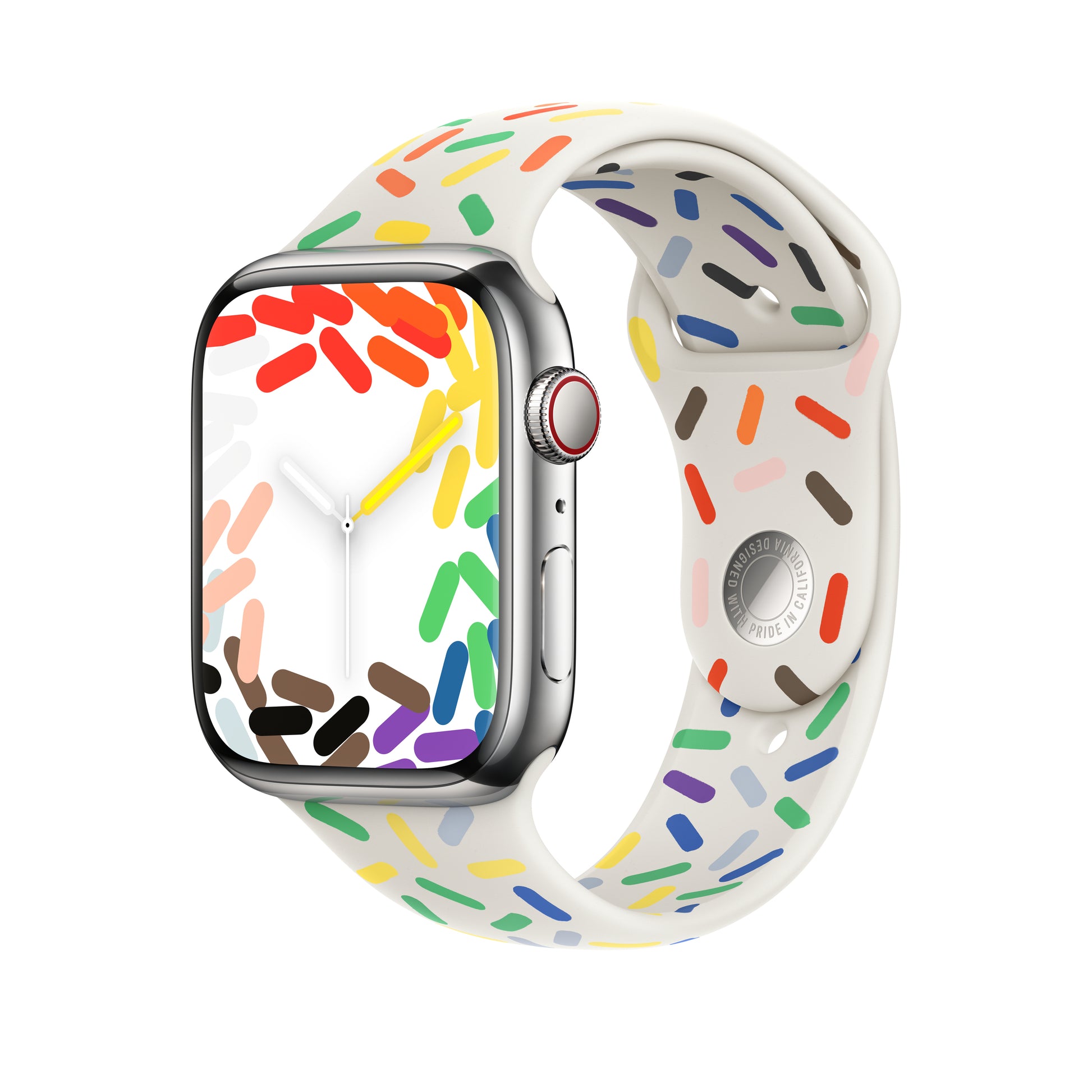 Apple Sportarmband (Pride Edition) – Armband – für Apple Watch (45 mm), Mehrfarbig, S/M