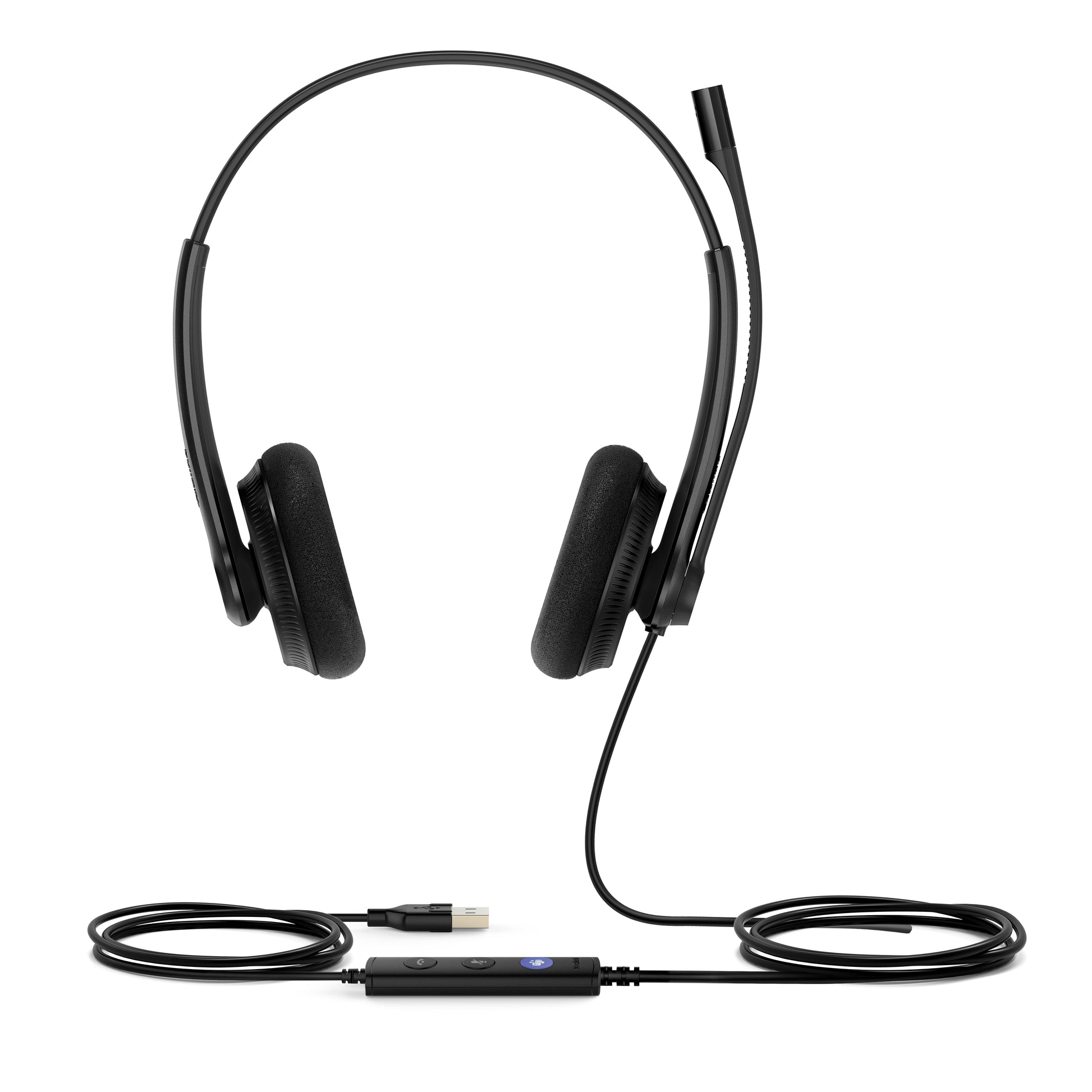 Yealink UH34 Lite Dual Office-Headset – On-Ear, Stereo, Kabel, USB-A, für T41S, T42S, T46S und andere, Schwarz