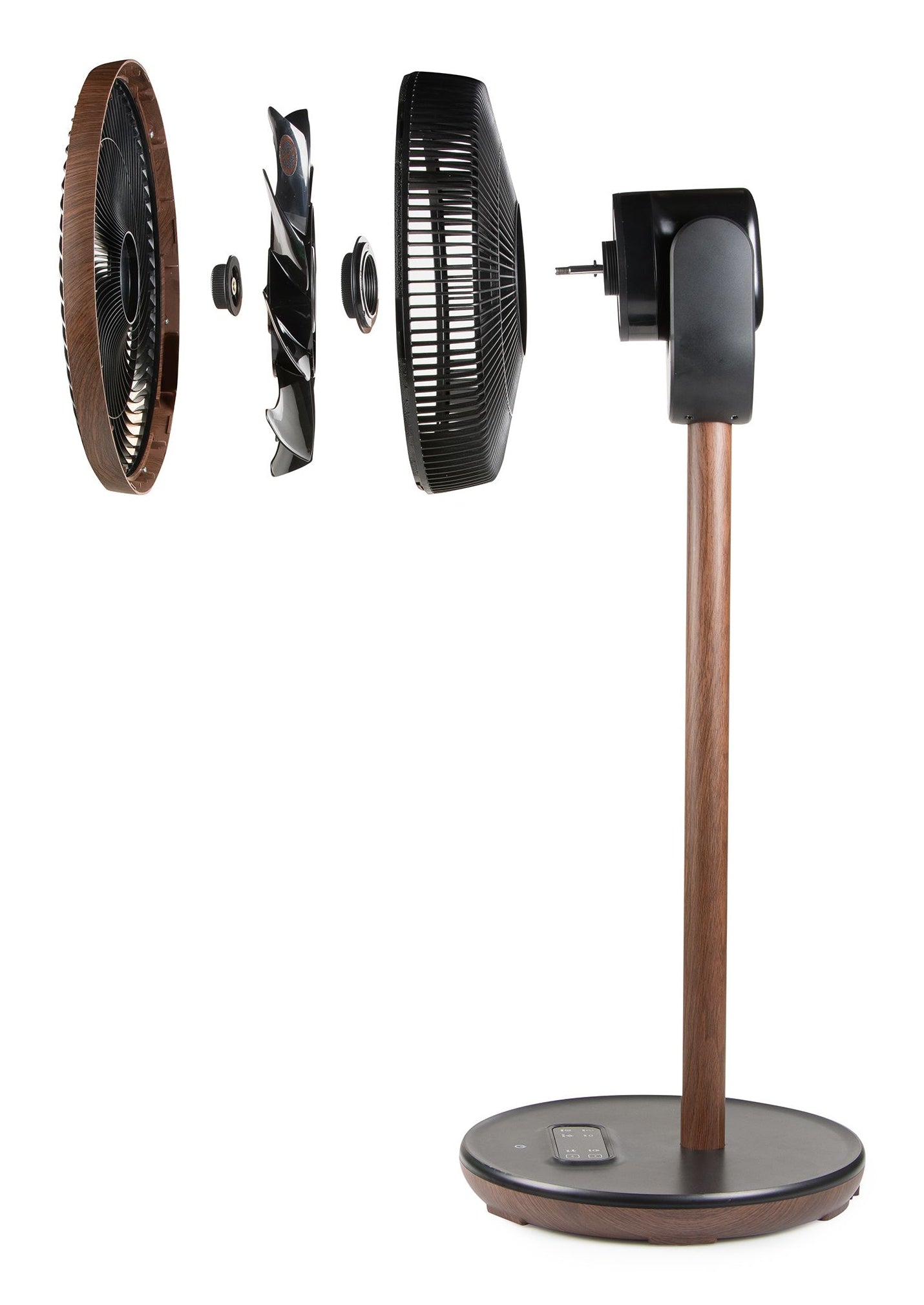 Domo Standventilator DO8155 – 9 Stufen, oszillierend, Timer, Fernbedienung, 26 W, 45 dB(A), Schwarz, Holz
