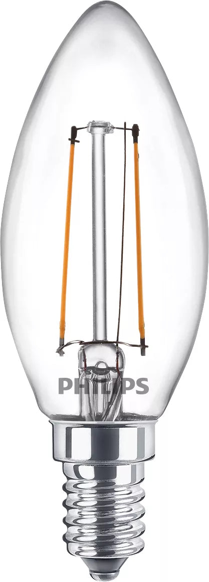 Philips by Signify Philips LED-Leuchtmittel E14 B35 – 250 lm, 2 W, Warmweiss 2700 K – 1 Stk., Klar