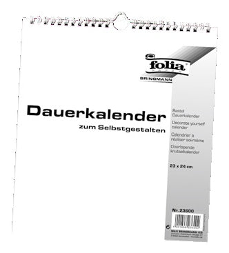 Folia Bastel-Dauerkalender immerwährend – 23 × 24 cm – mit Tagesfeldern, mit Aufhänger