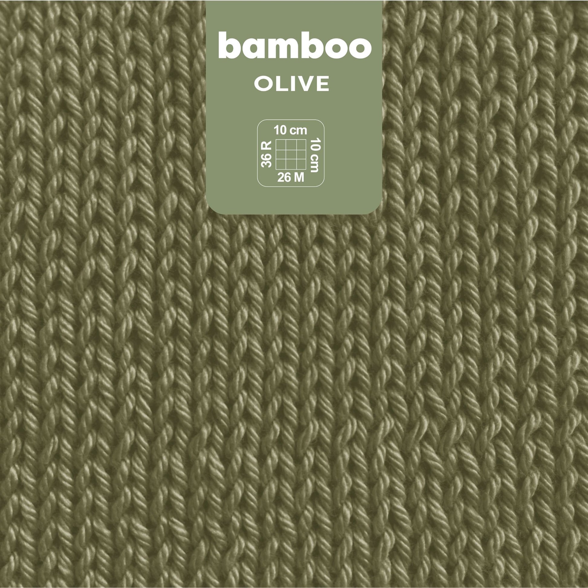 myBoshi Bambuswolle Olive – 50 g, 125 m, Nadel 4 mm, 60% Bambus/40% Baumwolle