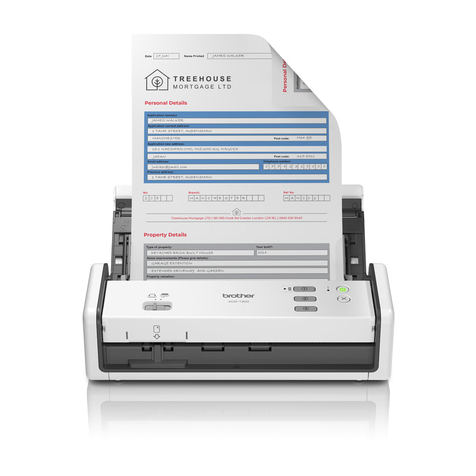 Brother ADS-1300 – Einzugsscanner, A4, Duplex, 7 Seiten pro Minute, USB