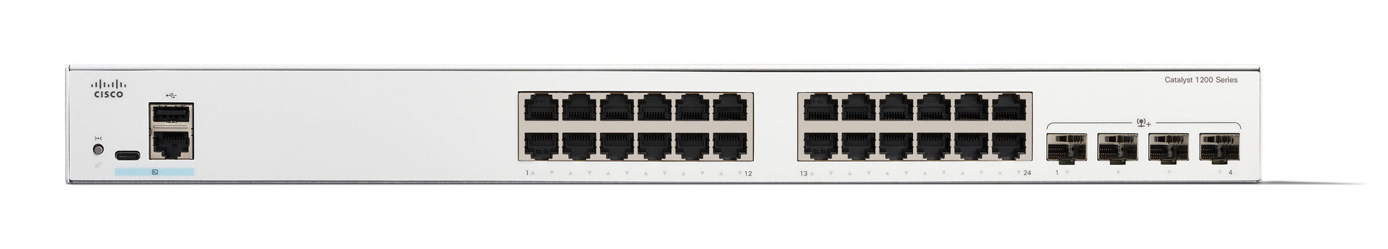 Cisco Catalyst C1200-24T-4X-RF – Managed Switch – 24×GbE, 4×10G SFP+, L2+/L3, 1U