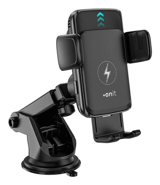 ONIT Smart – Kabellose Auto-Ladehalterung – Saugnapf, Armaturenbrett, USB-C, für Smartphones 60–90 mm – Schwa