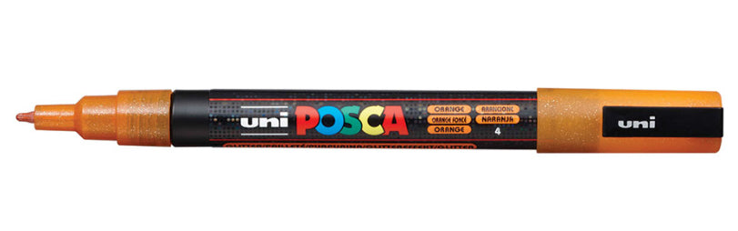 Uni-Ball POSCA Kreativ-/Pigmentmarker – orange, schnell trocknend, lichtbeständig – für viele Oberflächen