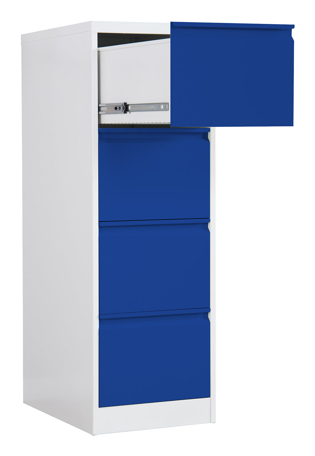 Phoenix Safe Co. Phoenix FC1004GBK – Aktenschrank, 4 Schubladen, abschliessbar, Stahl, 450 × 620 × 1330 mm, Grau/Blau