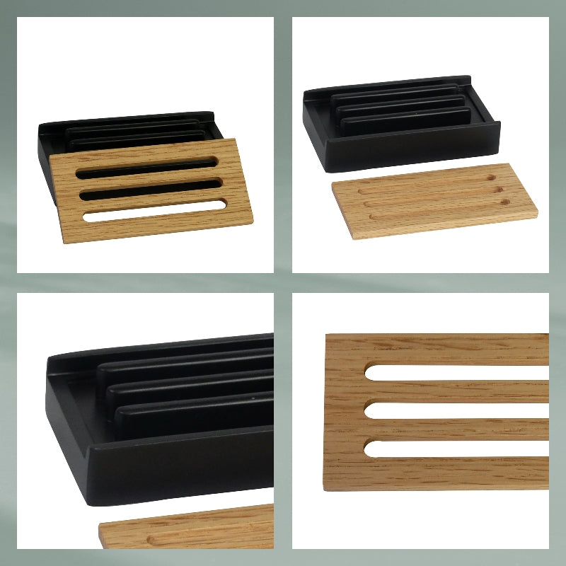 Kela Seifenschale Cube – Polyresin, 7×12×3 cm, Schwarz (rechteckig)