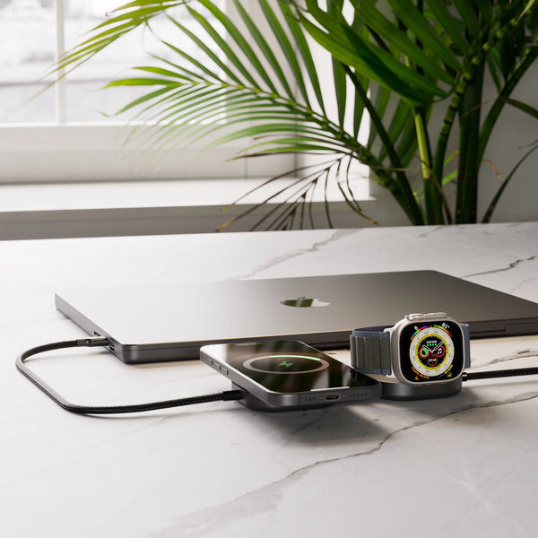 Zens 3in1 Wireless Charger Kabelloses Ladegerät 240 W – Qi2, PD, MFi – USB‑C×2 – schwarz