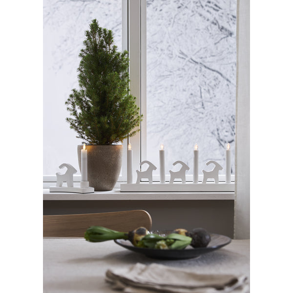 Star Trading Wandleuchte BRUSE – 43 × 7 × 17,5 cm, 0,5 W, Warmweiss, Weiss, Schalter